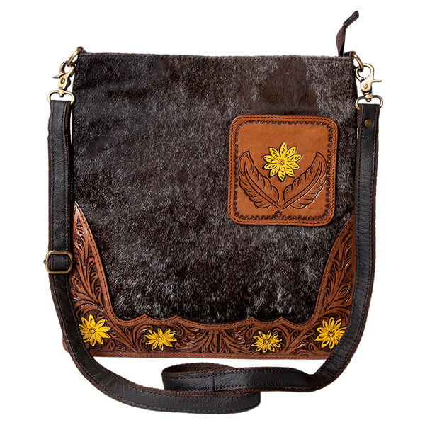 Ohlay Bags KBA119 Cross Body I Hand Tooled Hair-On Genuine Leather by Hilason – Cowboy and equestrian accessories