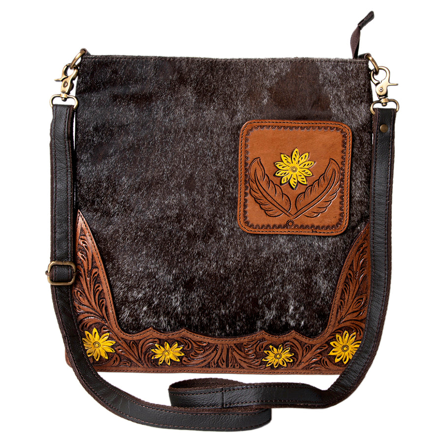 Ohlay Bags KBA119 Cross Body I Hand Tooled Hair-On Genuine Leather by Hilason – Cowboy and equestrian accessories