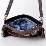 Ohlay Bags KBA120 Cross Body I Hand Tooled Hair-On Genuine Leather Women Bag Western Handbag Purse