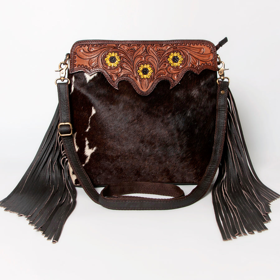 Ohlay Bags KBA121 Cross Body I Hand Tooled Hair-On Genuine Leather Women Bag Western Handbag Purse