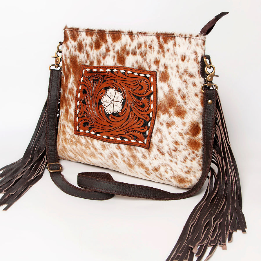 Ohlay Bags KBA124 Cross Body I Hand Tooled Hair-On Genuine Leather by Hilason – Cowboy and equestrian accessories