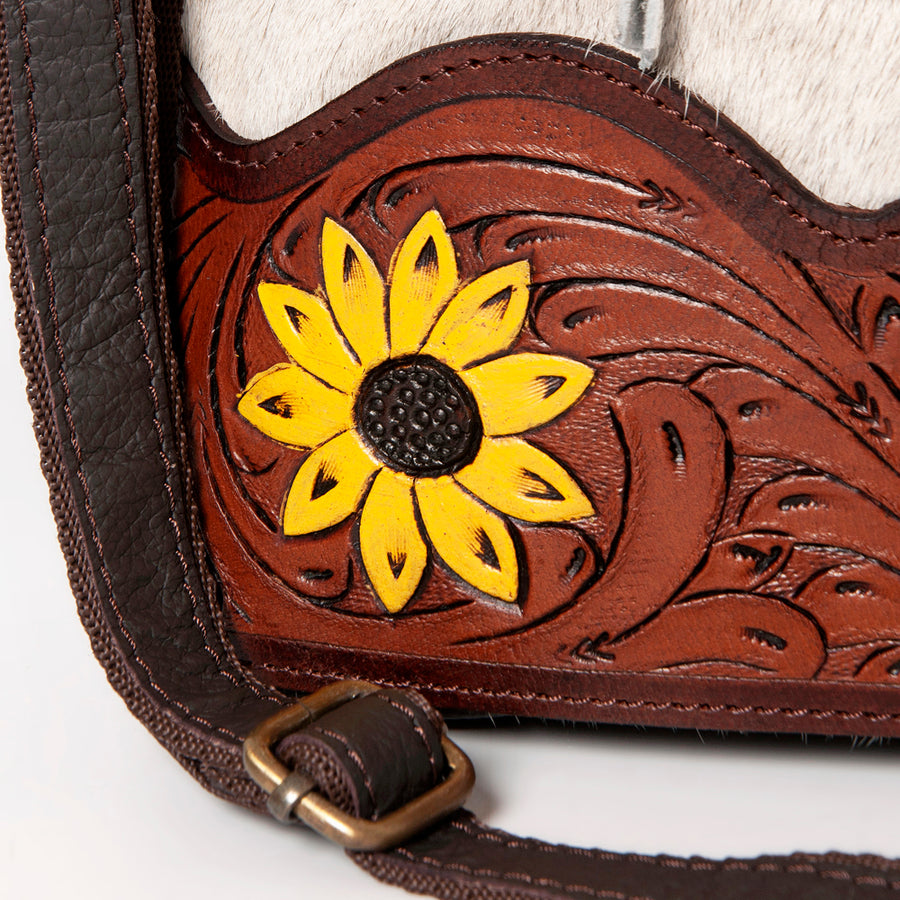 OHLAY Hobo Hand Tooled Hair-On Genuine Leather Women Bag Western Handbag Purse | Womens Handbags Belt for Summer