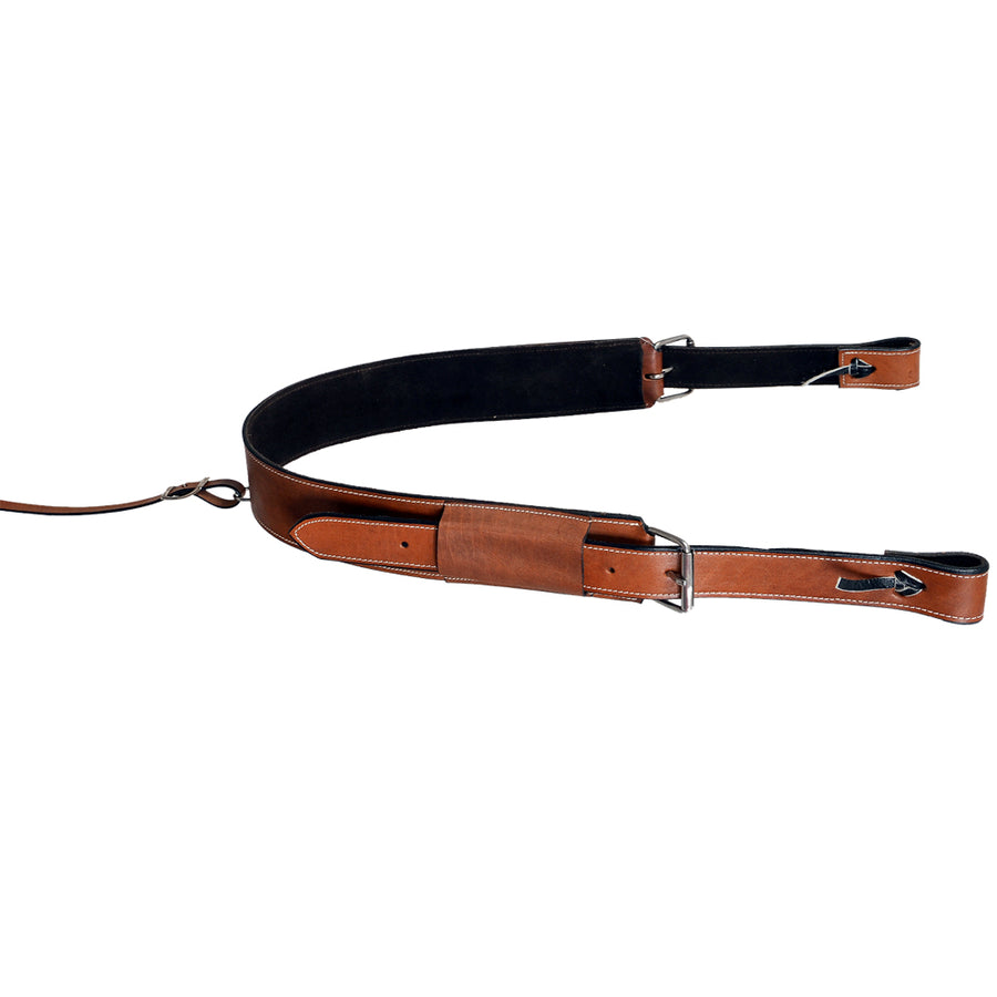 Comfytack Horse Saddle Flank Cinch Girth Handtooled Leather with Billets Antique Tan - Uhorse