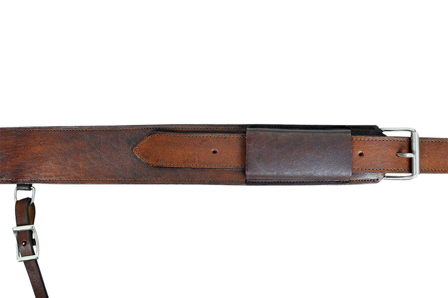 Horse Saddle Flank Cinch Girth Handtooled Leather W/ Billets Antique Brown Comfytack by Hilason