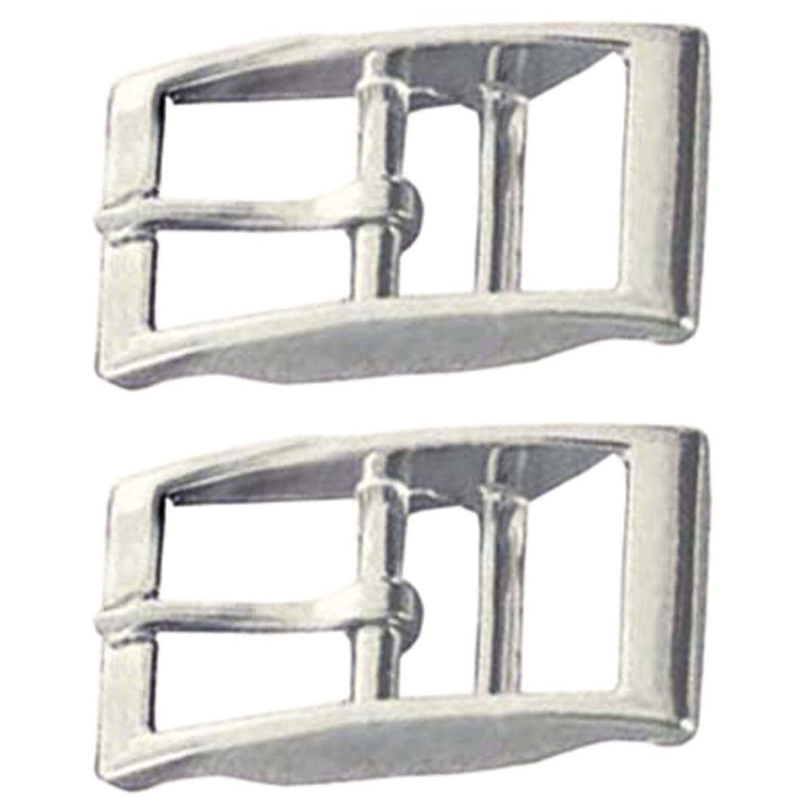 Hilason 1 Inch Die Cast Double BAR Buckle Nickel Plated Set of 2 - Uhorse