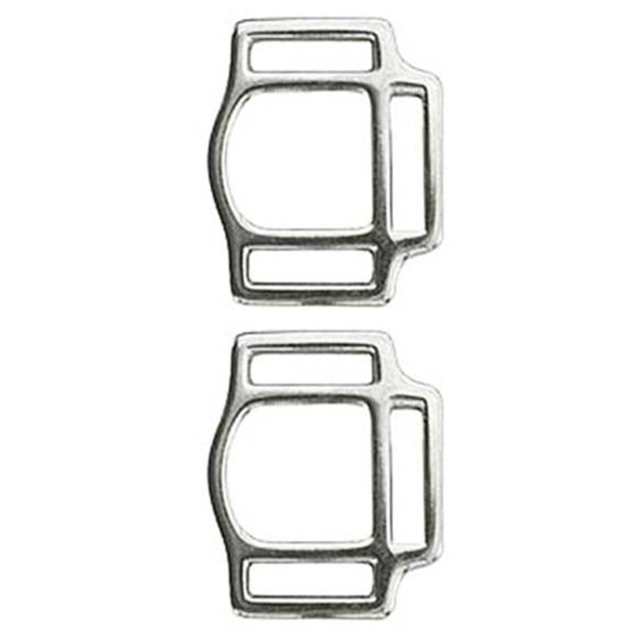 Hilason 1 Inch Malleable iron 3 Way Halter Square Nickel Plated Set of 2 - Uhorse
