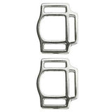 Hilason 1 Inch Malleable iron 3 Way Halter Square Nickel Plated Set of 2 - Uhorse