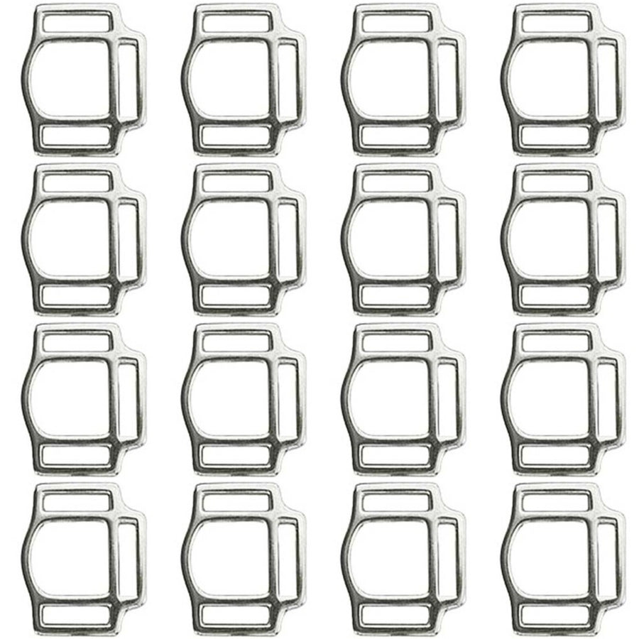 Hilason 1 Inch Malleable iron 3 Way Halter Square Nickel Plated Set of 16 - Uhorse