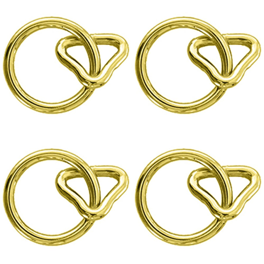 Hilason 1 Inch Loop 1/4 Ring Brass Plated Set of 4 - Uhorse