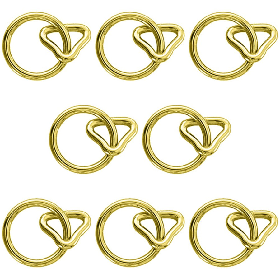 Hilason 1 Inch Loop 1/4 Ring Brass Plated Set of 8 - Uhorse