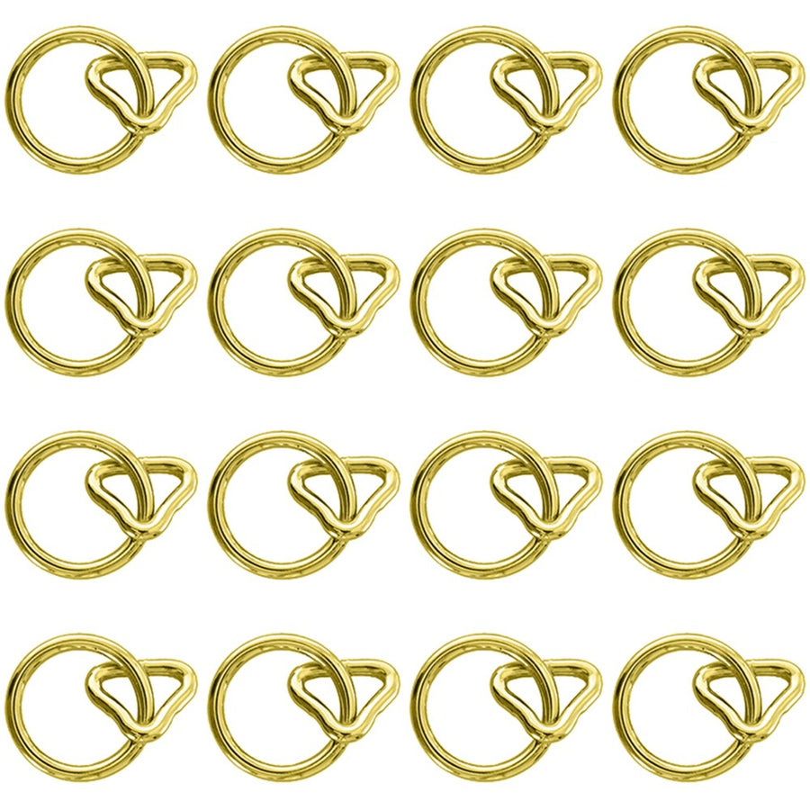 Hilason 1 Inch Loop 1/4 Ring Brass Plated Set of 16 - Uhorse