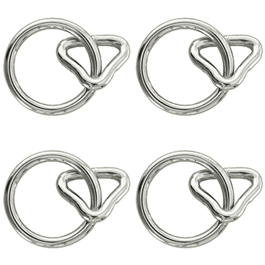 Hilason 1Inch Loop 1 1/4 Inch Ring Nickel Plated Set of 4 - Uhorse