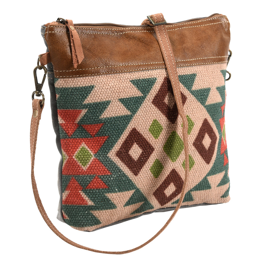 OHLAY KB351 Cross Body Upcycled Wool Upcycled Canvas Genuine Leather by Hilason – Cowboy and equestrian accessories