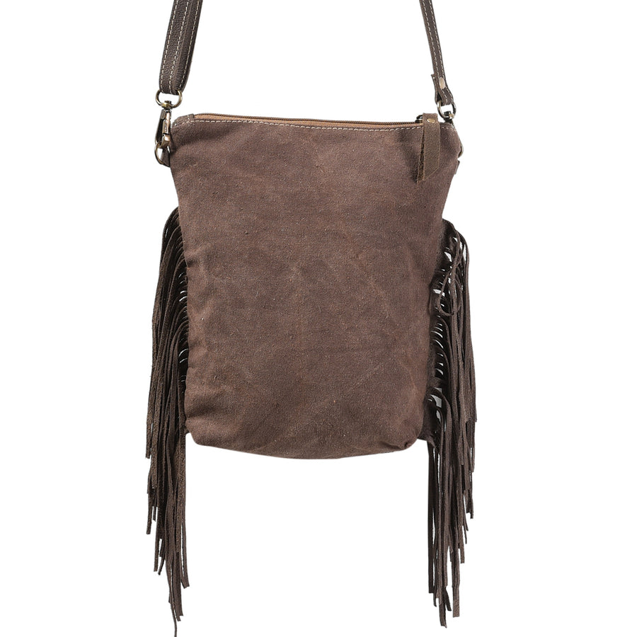 OHLAY Large Crossbody Upcycled Wool Canvas Hair-On Genuine Leather Women's Bag Western Handbag Purse Womens Handbags Purses