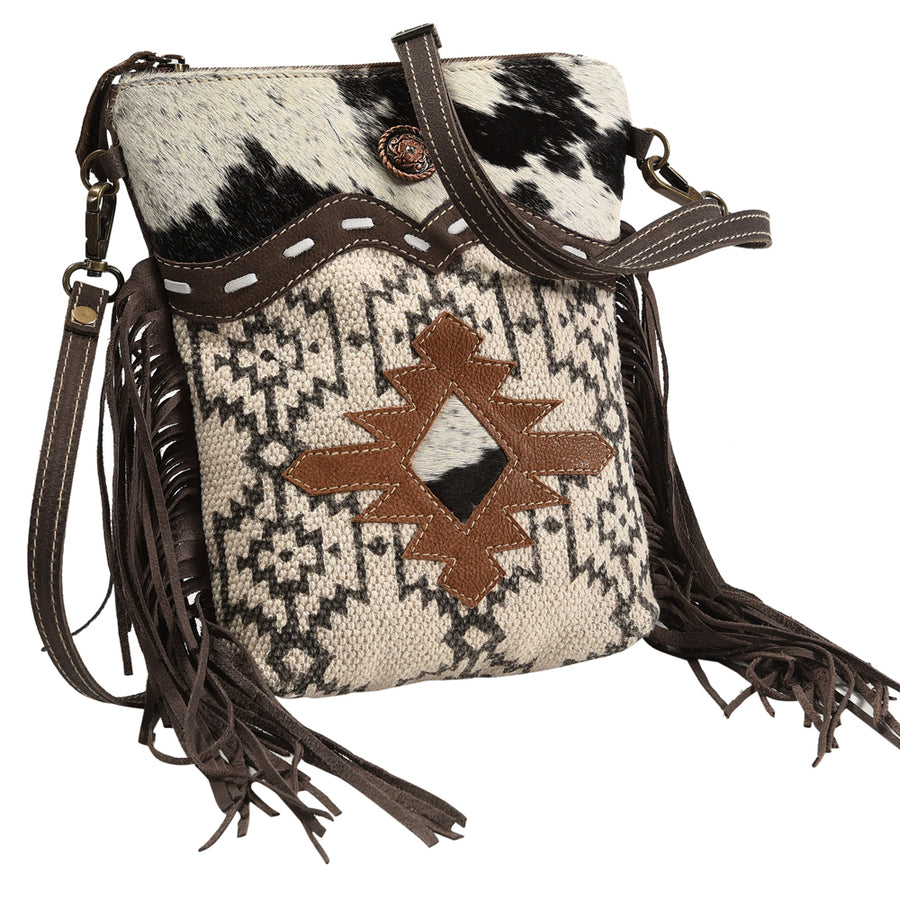 OHLAY Large Crossbody Upcycled Wool Upcycled Canvas Hair-on Genuine by Hilason – Cowboy and equestrian accessories