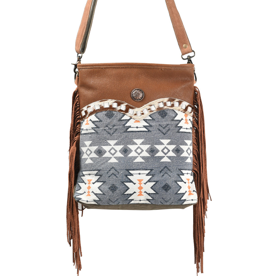 OHLAY Large Crossbody Upcycled Wool Canvas Hair-On Genuine Leather Women's Bag Western Handbag Purse Womens Handbags Purses