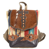 OHLAY KB364 Backpack Upcycled Canvas Hair-On Genuine Leather women bag western handbag purse