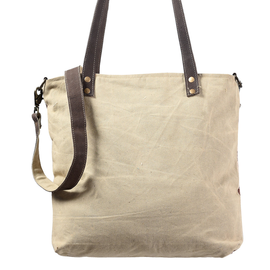 OHLAY KB369 TOTE Upcycled Wool Canvas Genuine Leather women bag western handbag purse