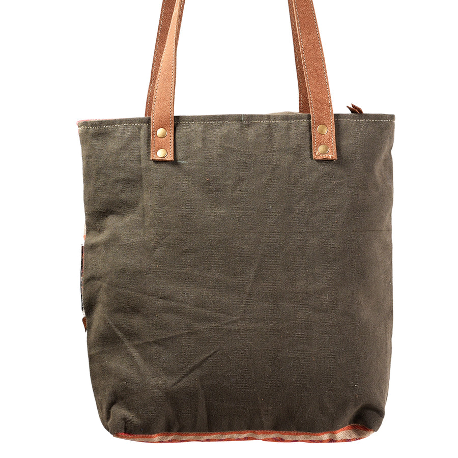 OHLAY KB376 TOTE Hand Tooled Upcycled Wool Canvas Hair-on Genuine Leather women bag western handbag purse
