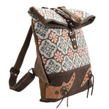 OHLAY KB377 Backpack Upcycled Canvas Genuine Leather women bag western handbag purse