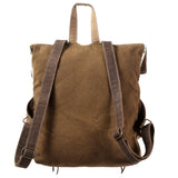 OHLAY KB377 Backpack Upcycled Canvas Genuine Leather women bag western handbag purse