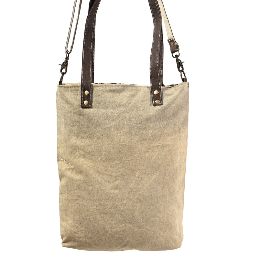 OHLAY KB380 TOTE Upcycled Wool Canvas Genuine Leather women bag western handbag purse