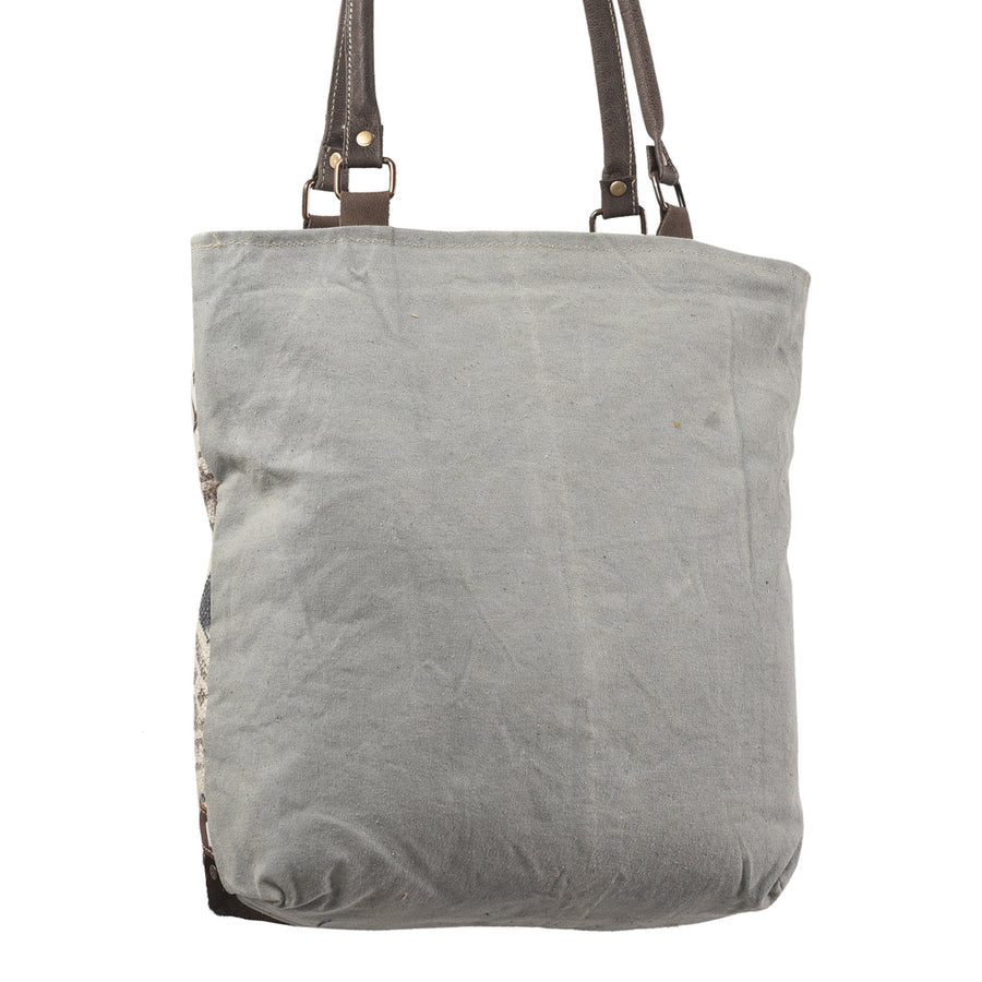 OHLAY KB383 TOTE Upcycled Wool Canvas Hair-on Genuine Leather women bag western handbag purse