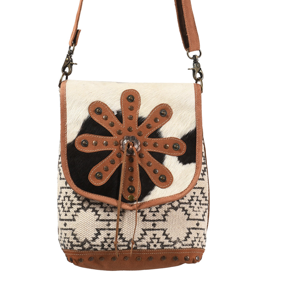 OHLAY Messenger Upcycled Wool Canvas Hair-On Genuine Leather Women's Bag Western Handbag Purse Womens Handbags Purses