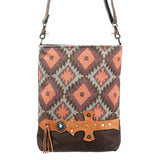 OHLAY MESSENGER Upcycled Wool Upcycled Canvas  Genuine Leather women bag western handbag purse