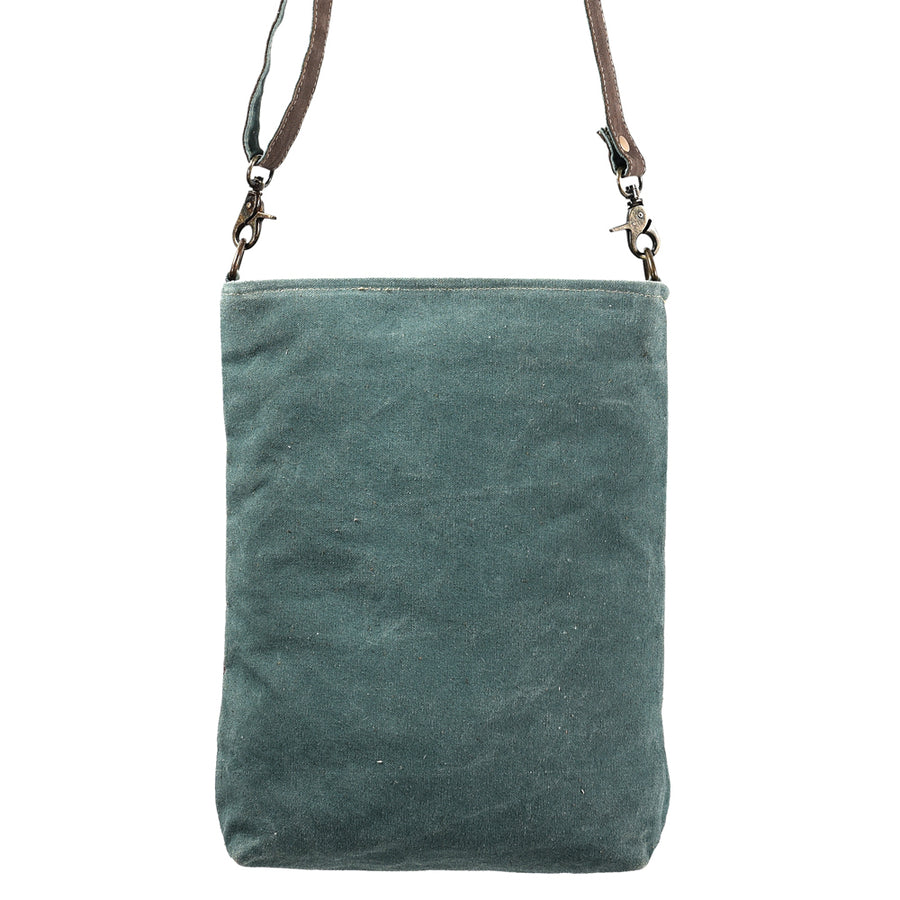 OHLAY Large Crossbody Upcycled Wool Canvas Genuine Leather Women Bag Western Handbag Purse | Womens Handbags Belt for Summer