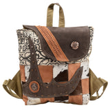 OHLAY KB392 Backpack Upcycled Canvas Hair-On Genuine Leather women bag western handbag purse