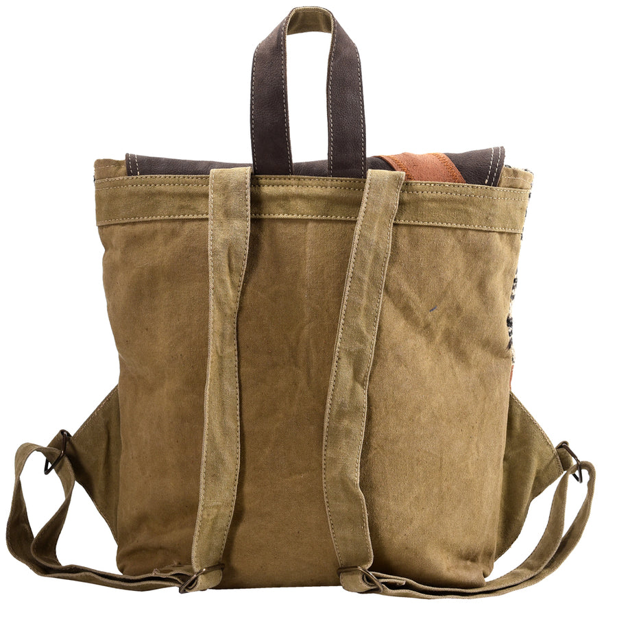 OHLAY Backpack Upcycled Canvas Hair-On Genuine Leather Women Bag Western Handbag Purse Womens Handbags Belt for Purses Summer