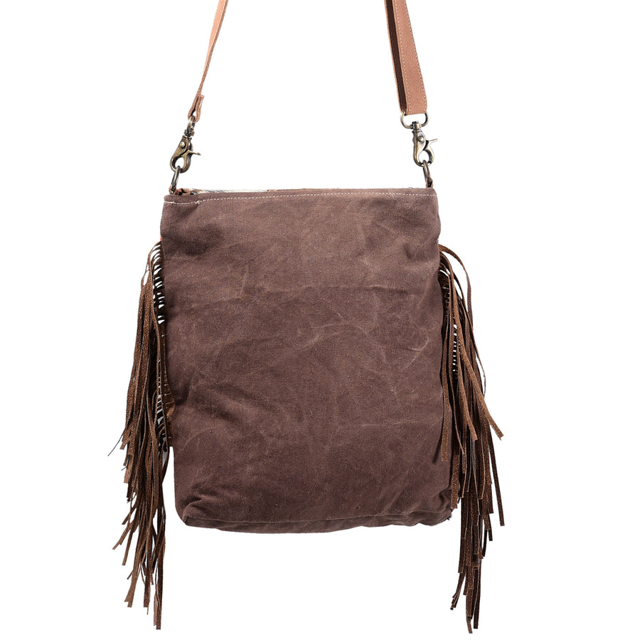 OHLAY Messenger Upcycled Wool Canvas Hair-On Genuine Leather Women's Bag Western Handbag Purse Womens Handbags Purses
