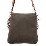 OHLAY MESSENGER Upcycled Wool Upcycled Canvas Hair-on Genuine Leather women bag western handbag purse