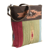 OHLAY MESSENGER Upcycled Wool Upcycled Canvas  Genuine Leather women bag western handbag purse