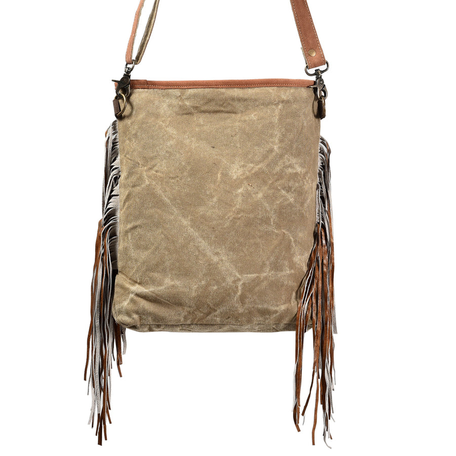OHLAY Large Crossbody Upcycled Wool Canvas Hair-On Genuine Leather Women's Bag Western Handbag Purse Womens Handbags Purses