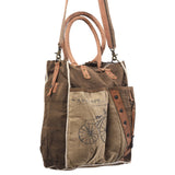 OHLAY KB411 TOTE Upcycled Canvas Genuine Leather women bag western handbag purse