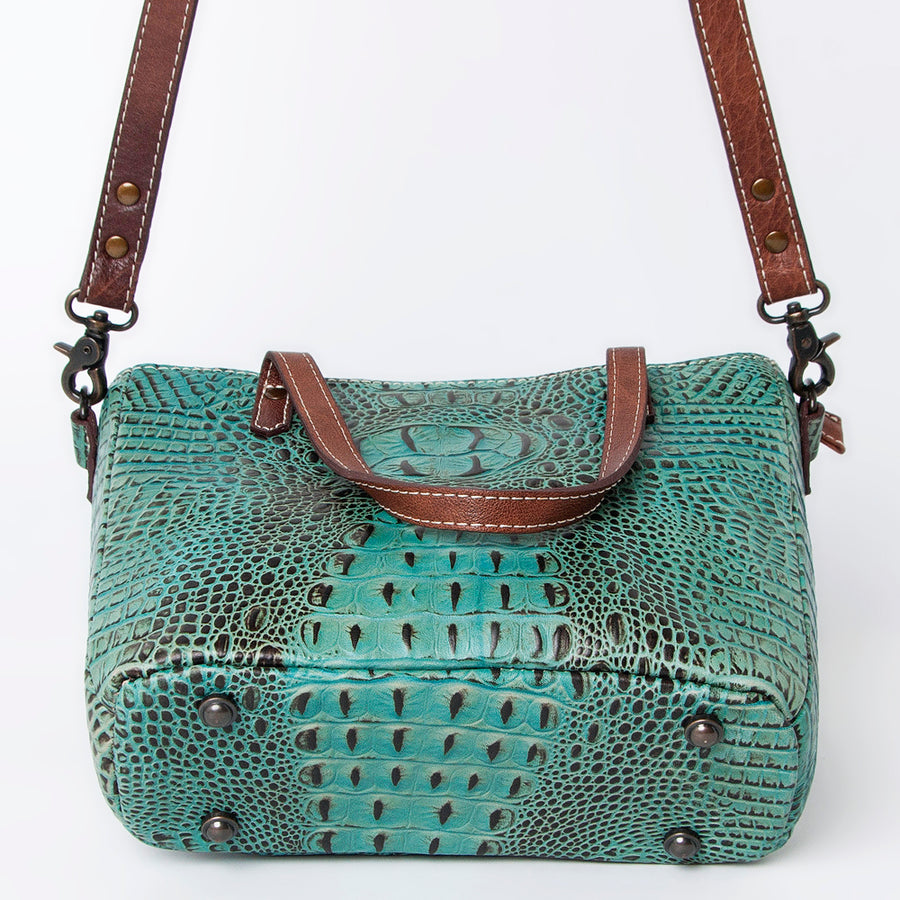 American Darling Tote Bag Crocodile Embossed Genuine Leather Western Handbag for Women Handcrafted Shoulder Bag