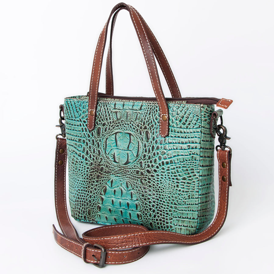 American Darling Tote Crocodile Embossed Genuine Leather W. Women Bag by Hilason – Cowboy and equestrian accessories