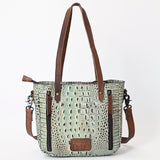 American Darling Tote Crocodile Embossed Genuine Leather Women Bag Western Handbag Purse