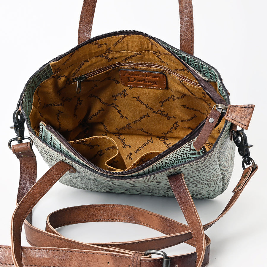 American Darling Tote Bag Crocodile Embossed Genuine Leather Western Handbag for Women Handcrafted Shoulder Bag