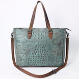 American Darling Tote Crocodile Embossed Genuine Leather Western Women Bag Handbag | for Cute Laptop