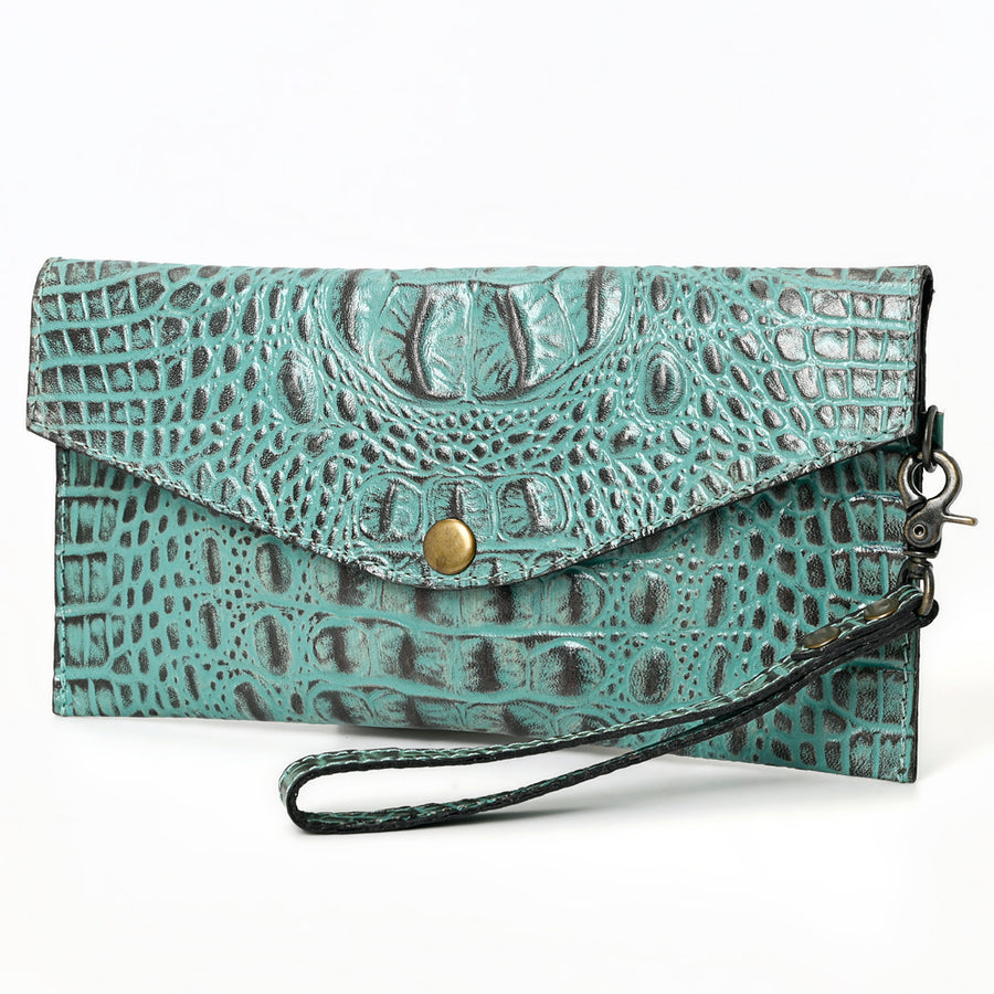 American Darling Crocodile Embossed Western Leather Wallet - Uhorse