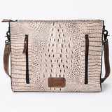 American Darling Messenger Crocodile Embossed Genuine Leather Western Women Bag Handbag Purse | Cute