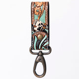 American Darling ADKR210E Hand Tooled Carved Genuine Leather Keyring