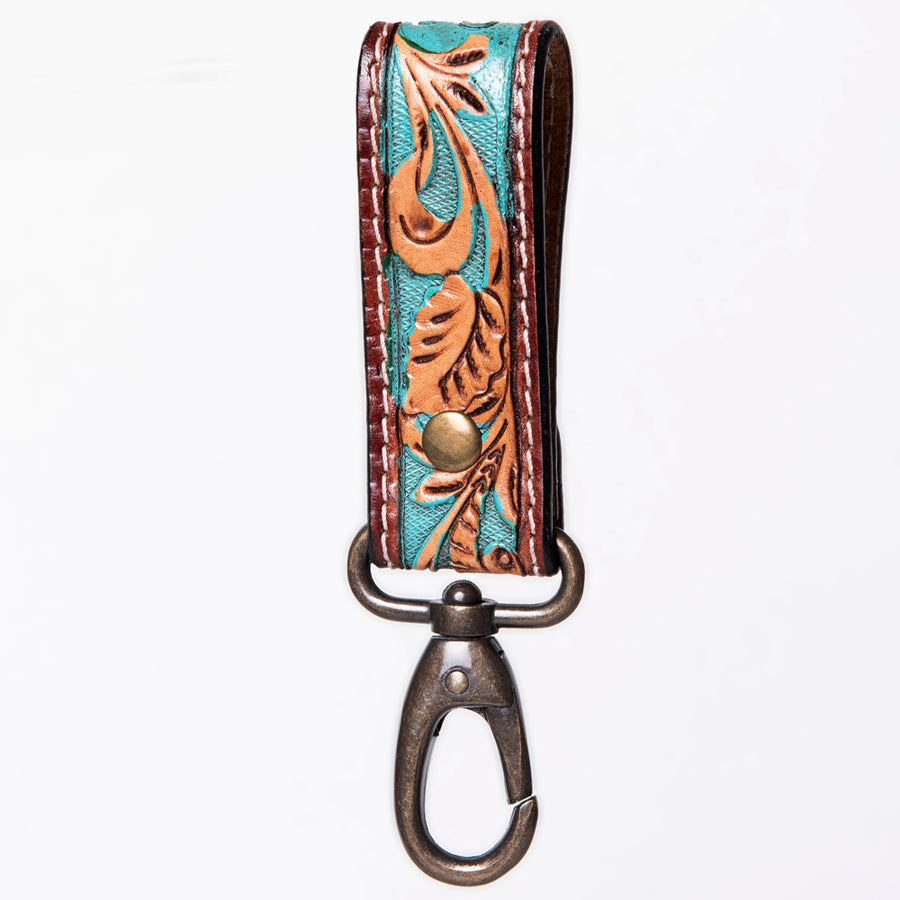 American Darling ADKR210K Hand Tooled Carved Genuine Leather Keyring – by Hilason – Cowboy and equestrian accessories