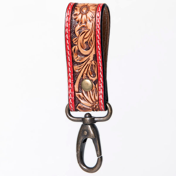American Darling ADKR210O Hand Tooled Carved Genuine Leather Keyring – by Hilason – Cowboy and equestrian accessories