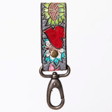 American Darling ADKR210S Hand Tooled Carved Genuine Leather Keyring