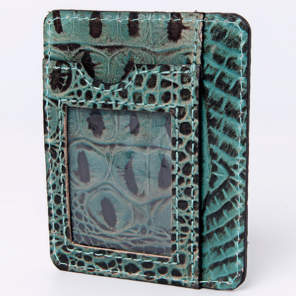 American Darling Crocodile Embossed Western Leather Card-Holder - Uhorse