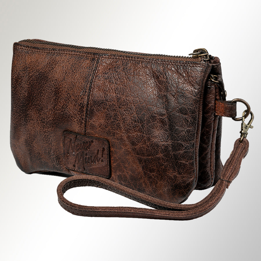 Never Mind Nmbgm122B Clutch Vintage Handmade Genuine Cowhide Leather Women Bag Western Handbag Purse